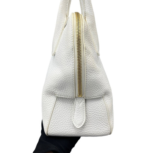 Burberry Two-Way Bag Grained Calfskin White