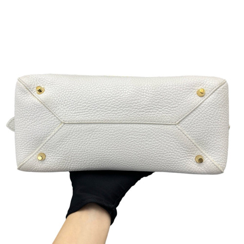 Burberry Two-Way Bag Grained Calfskin White