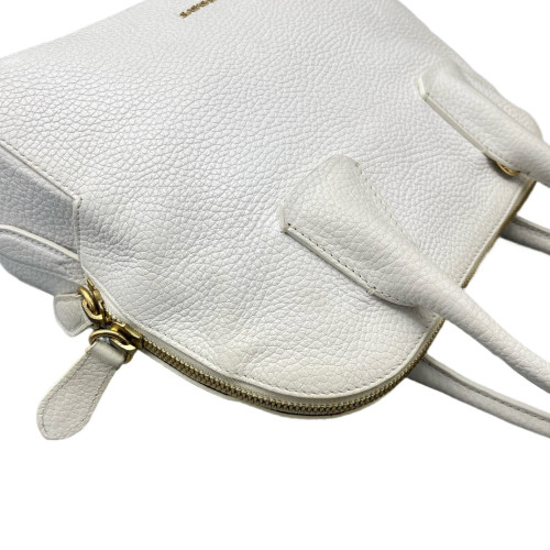 Burberry Two-Way Bag Grained Calfskin White