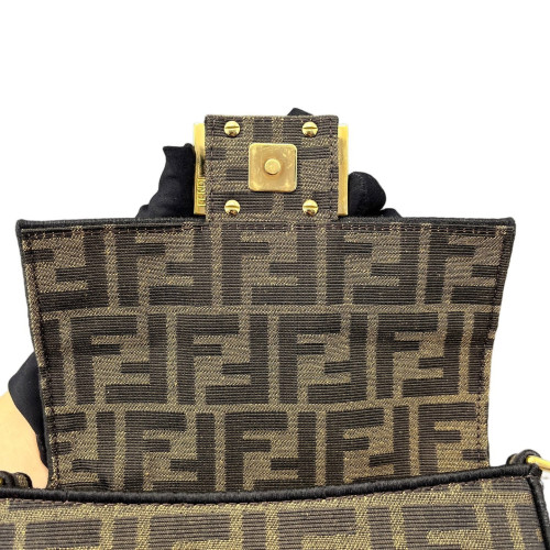 Fendi Mini Baguette Zucca Brown