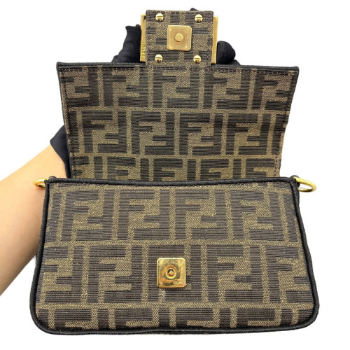 Fendi Mini Baguette Zucca Brown