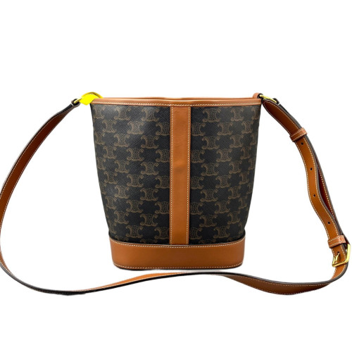 Celine Triomphe Bucket Bag Mediun Triomphe Tan Brown