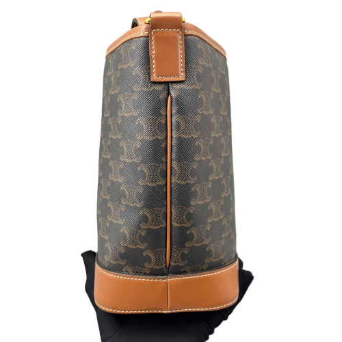 Celine Triomphe Bucket Bag Mediun Triomphe Tan Brown