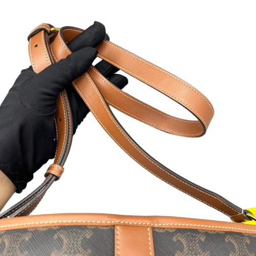 Celine Triomphe Bucket Bag Mediun Triomphe Tan Brown