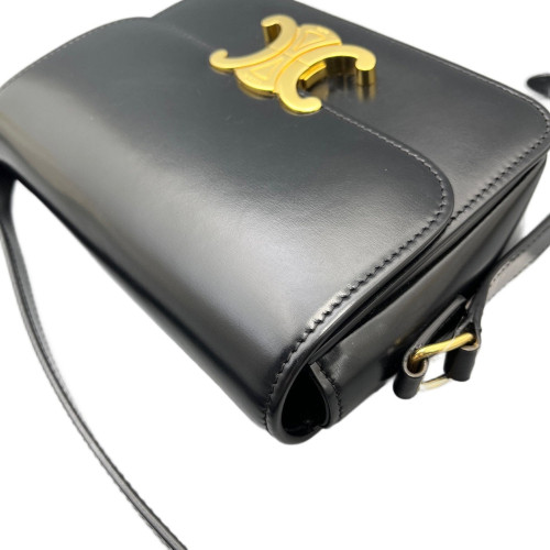 Celine Teen Triomphe Shoulder Bag Smooth Calfskin Black