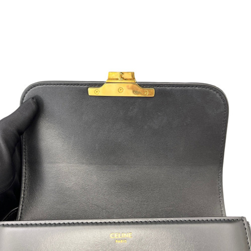 Celine Teen Triomphe Shoulder Bag Smooth Calfskin Black