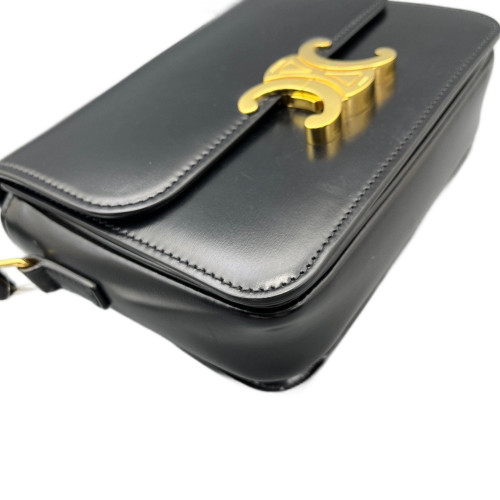 Celine Teen Triomphe Shoulder Bag Smooth Calfskin Black