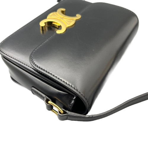 Celine Teen Triomphe Shoulder Bag Smooth Calfskin Black