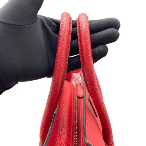 Celine Micro Luggage Grained Calfskin Red