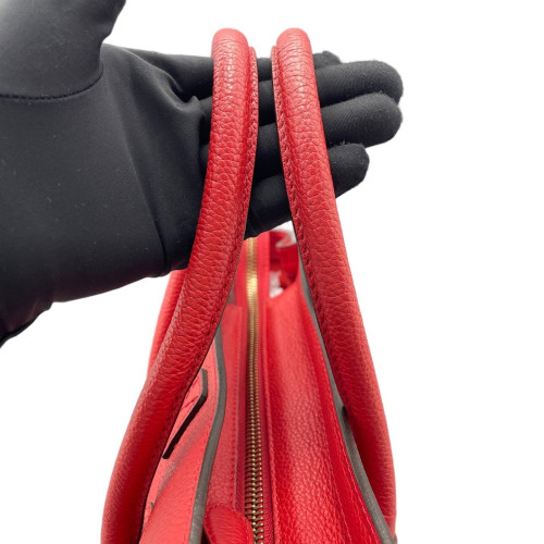 Celine Micro Luggage Grained Calfskin Red