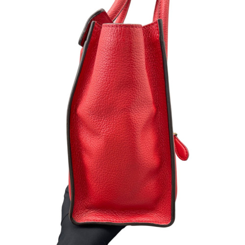 Celine Micro Luggage Grained Calfskin Red