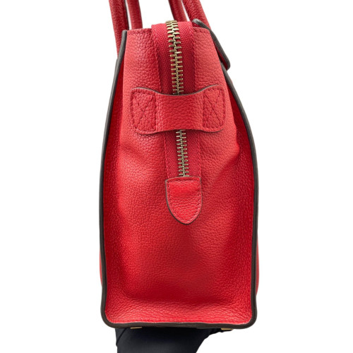 Celine Micro Luggage Grained Calfskin Red