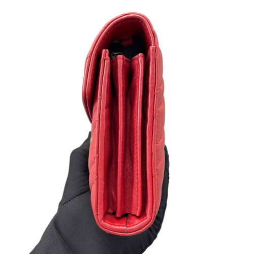 Gucci GG Marmont Chain Wallet Calfskin Red