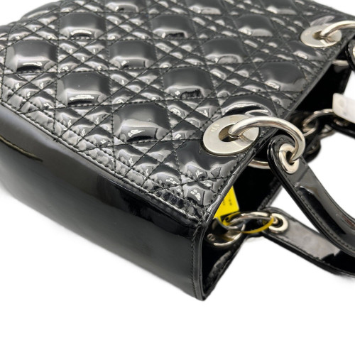 Dior Medium Lady Dior Patent Calfskin Black