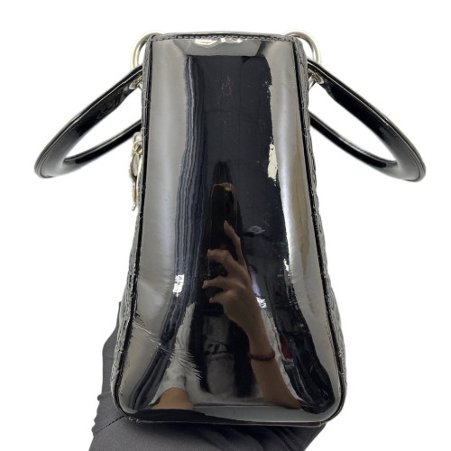 Dior Medium Lady Dior Patent Calfskin Black