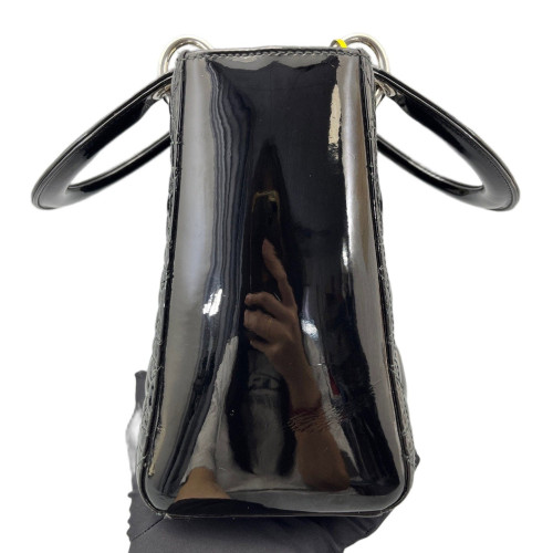 Dior Medium Lady Dior Patent Calfskin Black