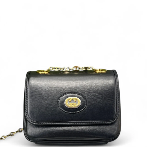 Gucci Shoulder Bag Calfskin Black