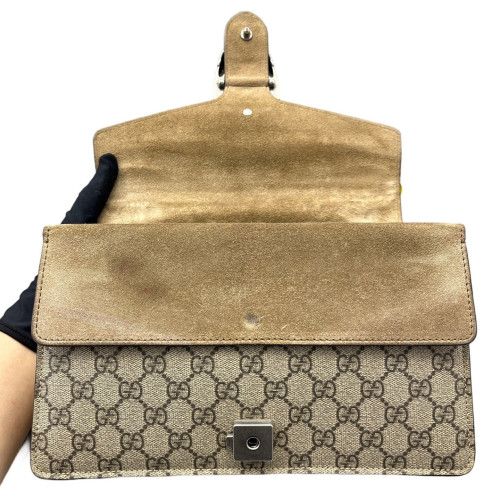 Gucci Meium Dionysus GG Supreme Monogram Camel