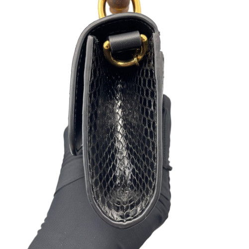 Gucci Bamboo Two-Way Bag Snakeskin Black