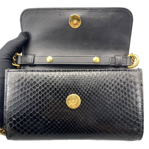 Gucci Bamboo Two-Way Bag Snakeskin Black