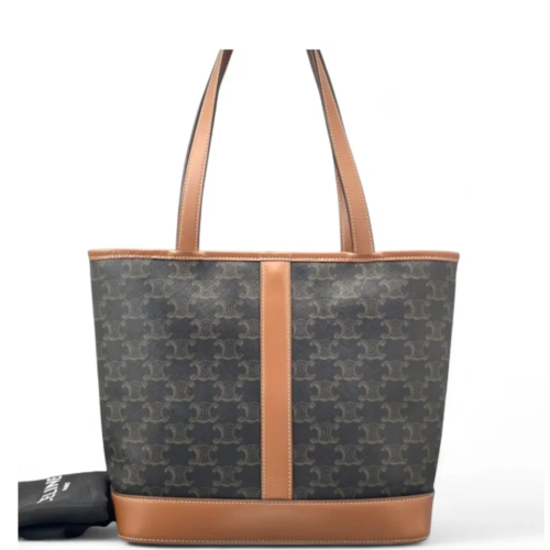 Celine Tote Bag Triomphe Tan Brown