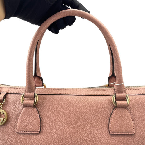 Gucci Tote Bag Grained Calfskin Pink