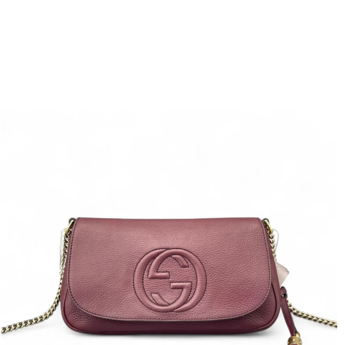 Gucci Crossbody Bag Grained Calfskin Purple