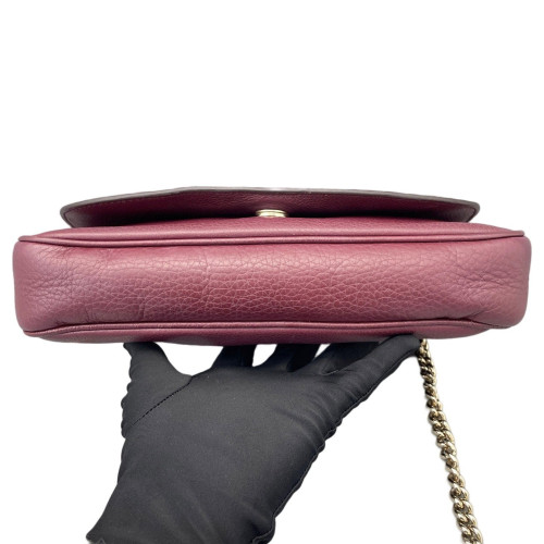 Gucci Crossbody Bag Grained Calfskin Purple