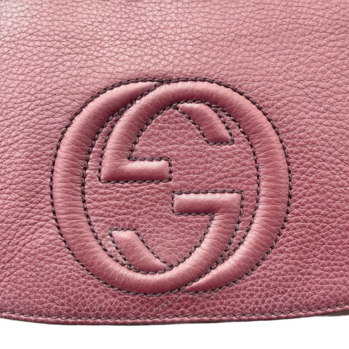 Gucci Crossbody Bag Grained Calfskin Purple
