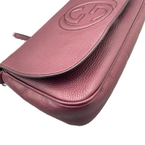 Gucci Crossbody Bag Grained Calfskin Purple