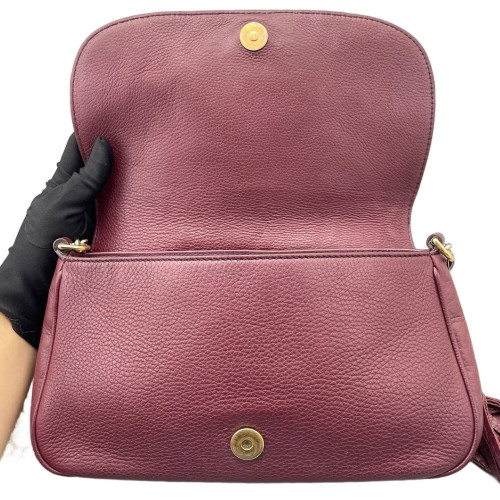 Gucci Crossbody Bag Grained Calfskin Purple