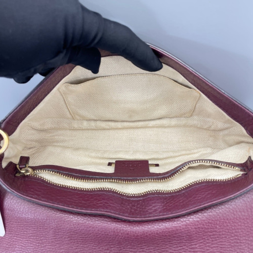 Gucci Crossbody Bag Grained Calfskin Purple