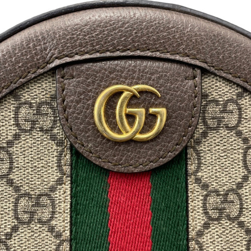 Gucci Mini Ophidia Round Bag GG Supreme Monogram Beige Ebony