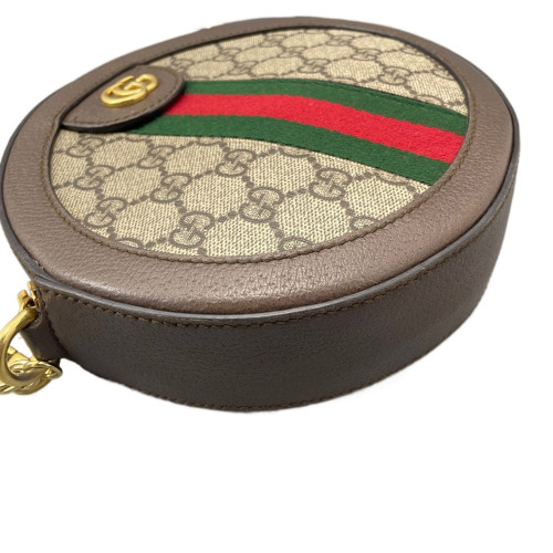 Gucci Mini Ophidia Round Bag GG Supreme Monogram Beige Ebony