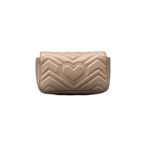 Gucci Chevron Super Mini GG Marmont Calfskin Natural Tan
