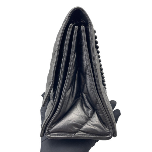 Balenciaga Medium Crush Chain Shoulder Bag Arena Lambskin Black Balenciaga Medium Crush Chain Shoulder Bag Arena Lambskin Black