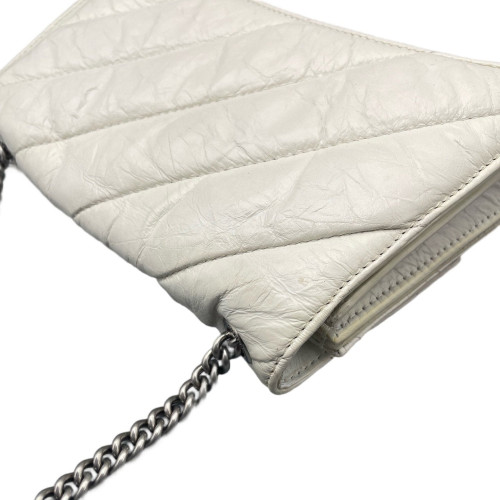 Balenciaga Crush Chain Shoulder Bag Xs Calfskin White