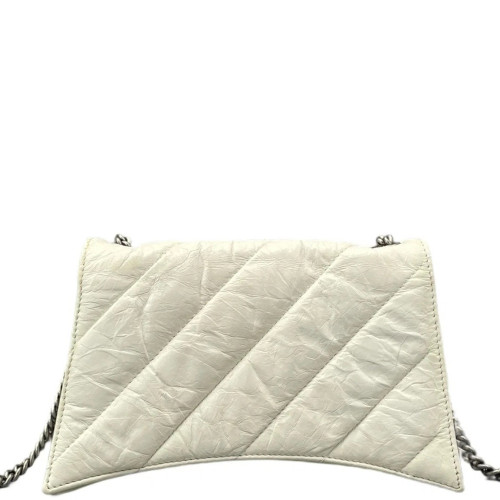 Balenciaga Crush Chain Shoulder Bag Xs Calfskin White