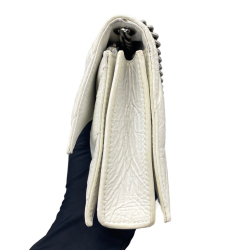 Balenciaga Crush Chain Shoulder Bag Xs Calfskin White