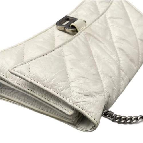 Balenciaga Crush Chain Shoulder Bag Xs Calfskin White