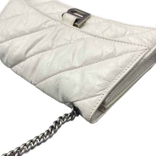 Balenciaga Crush Chain Shoulder Bag Xs Calfskin White