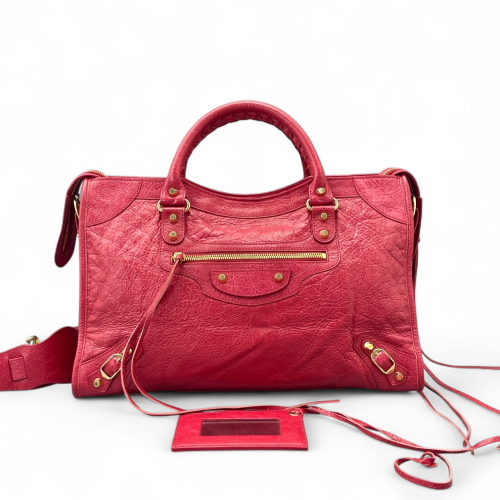 Balenciaga Medium City Arena Lambskin Red