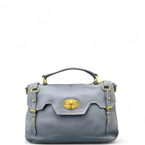 Miu Miu Two-Way Bag Calfskin Slate Blue