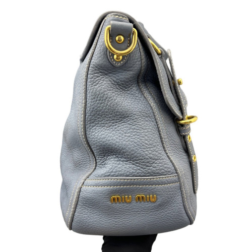 Miu Miu Two-Way Bag Calfskin Slate Blue