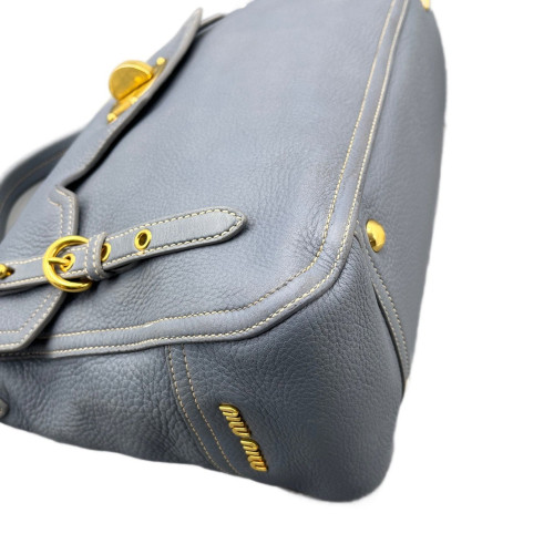 Miu Miu Two-Way Bag Calfskin Slate Blue