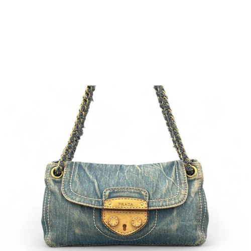 Prada Shoulder Bag Denim Blue Prada Shoulder Bag Denim Blue