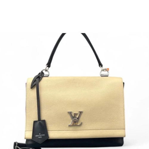 Louis Vuitton Lockme II Top Handle Calfskin Beige Black