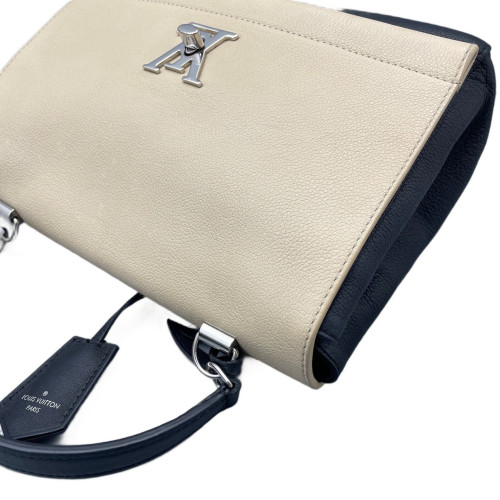 Louis Vuitton Lockme II Top Handle Calfskin Beige Black