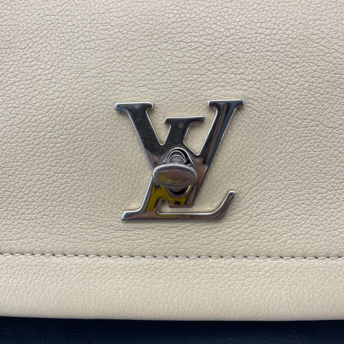 Louis Vuitton Lockme II Top Handle Calfskin Beige Black