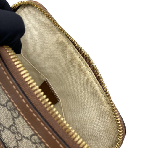 Gucci Mini Horsebit 1955 Top Handle GG Supreme Monogram Tan